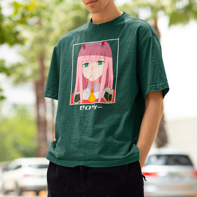 Camiseta Básica Unissex Zero Two Rosto Pirulito Darling In The Franxx