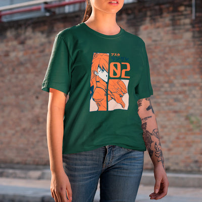 Camiseta Básica Unissex Neon Genesis Evangelion Asuka Langley