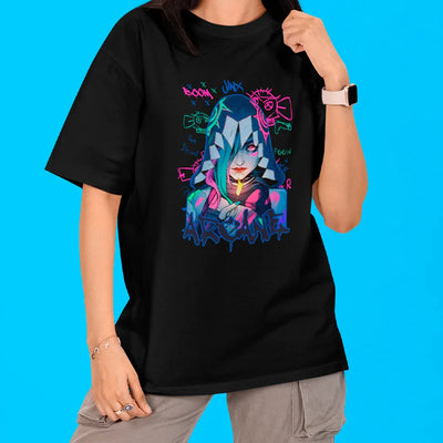 Camiseta Oversized Arcane Jinx Fosforo