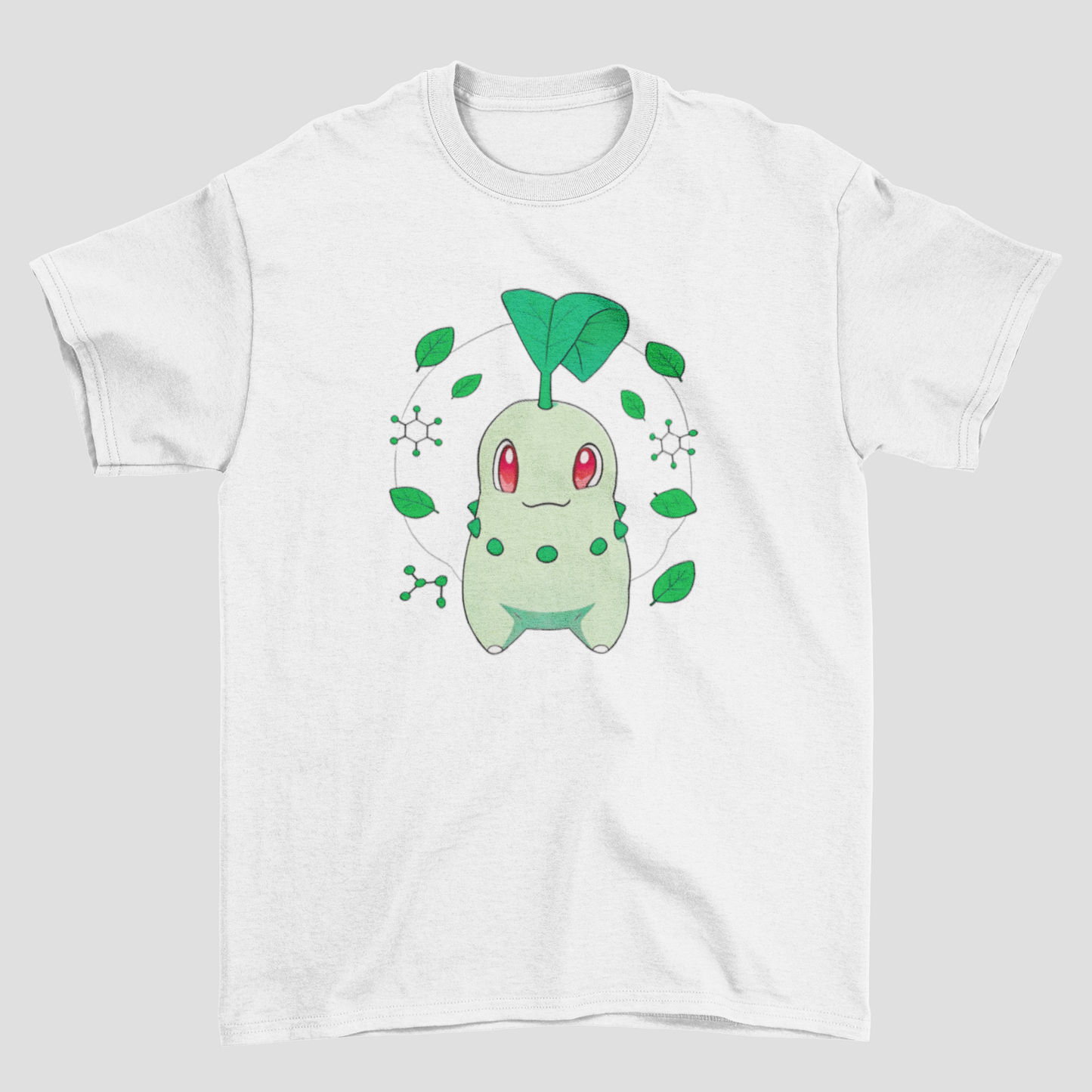 Camiseta Básica Unissex Pokemon Chicorita Green