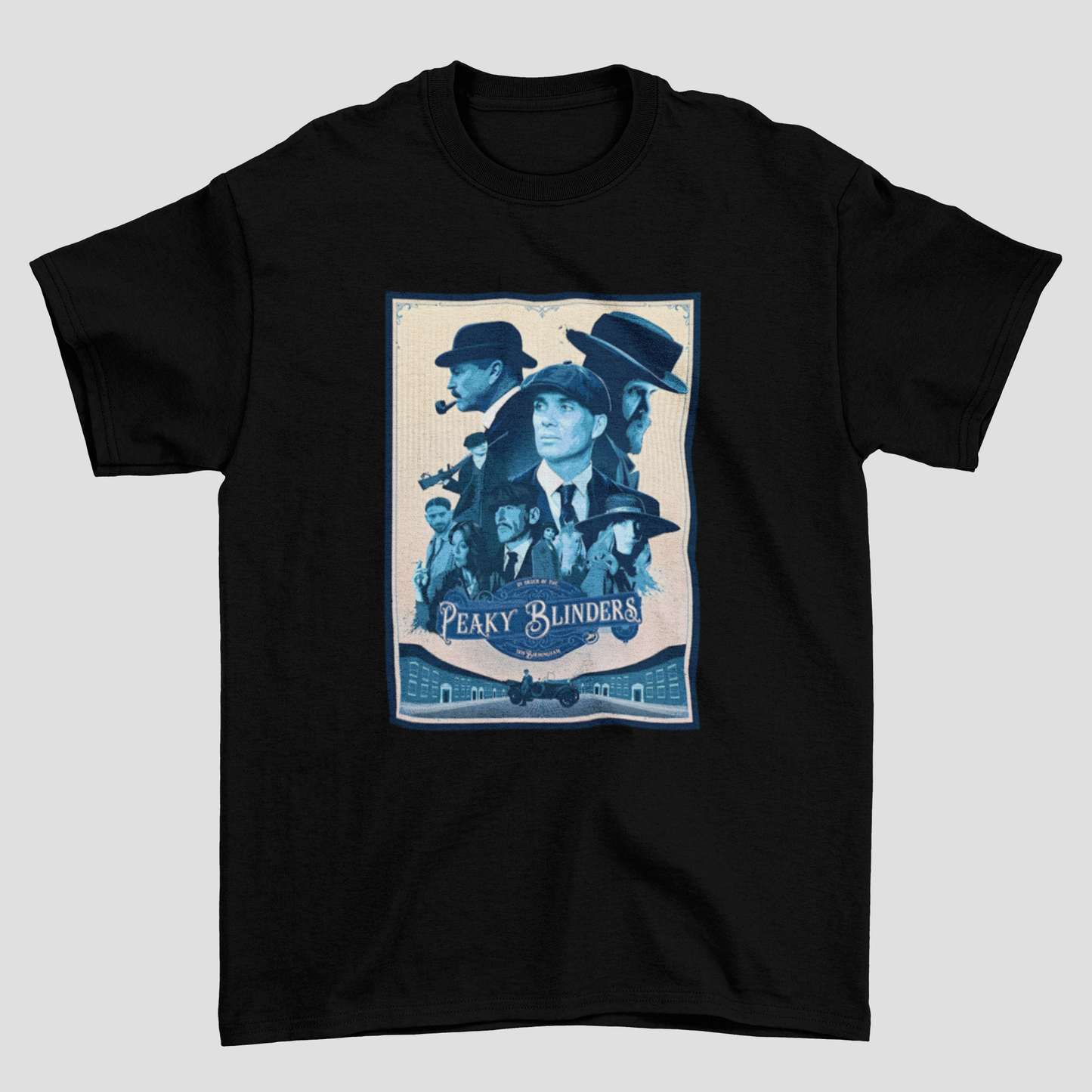 Camiseta Básica Unissex Peaky Blinders Illustration Graphic