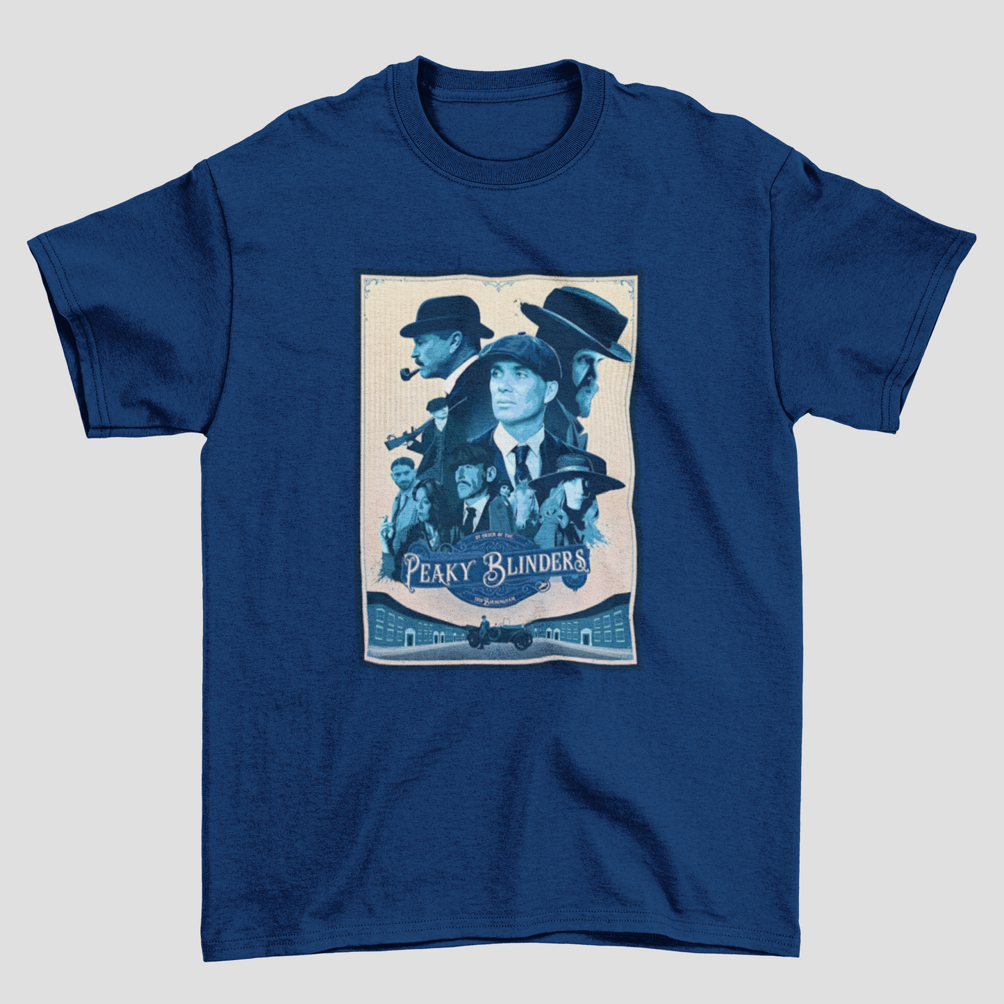 Camiseta Básica Unissex Peaky Blinders Illustration Graphic