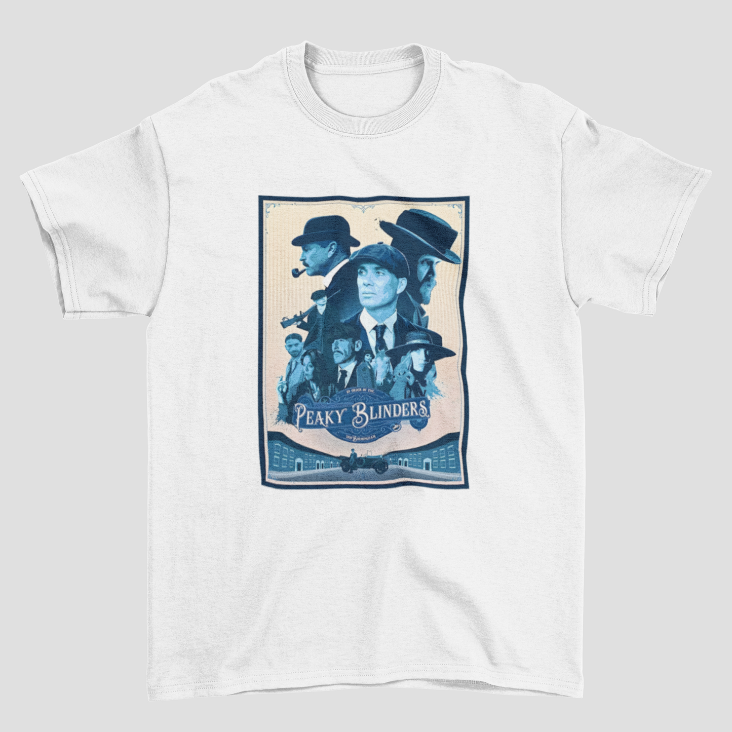 Camiseta Básica Unissex Peaky Blinders Illustration Graphic