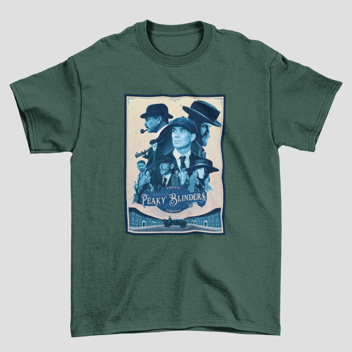 Camiseta Básica Unissex Peaky Blinders Illustration Graphic