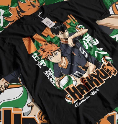 Camiseta Básica Unissex Haikyuu Kageyama- Preto 