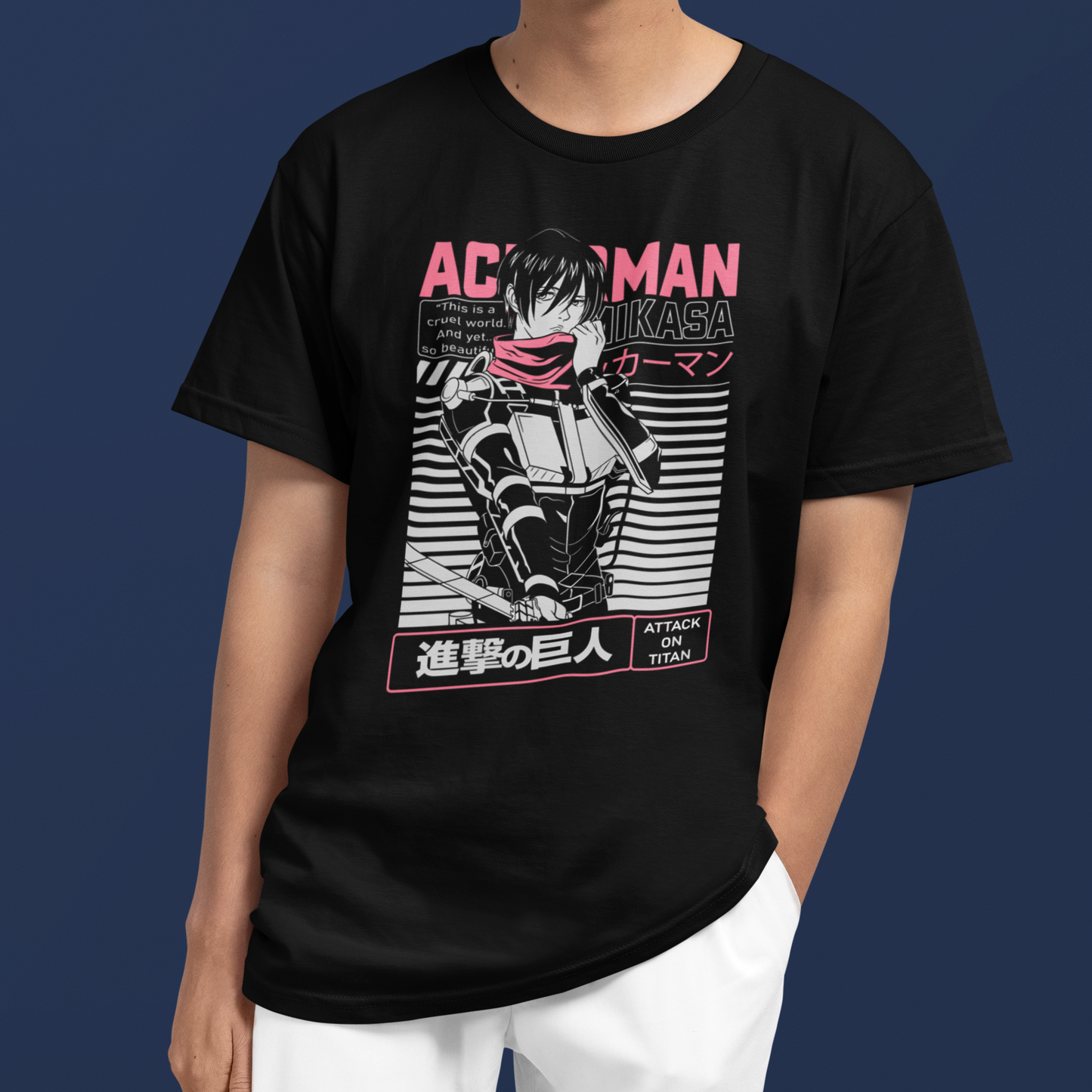 Camiseta Básica Unissex Attack On Titan Mikasa Ackerman