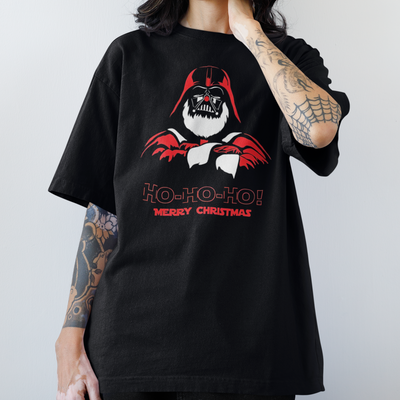 Camiseta Básica Unissex Star Wars Ho Ho Ho Merry Christmas