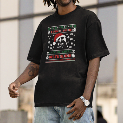 Camiseta Básica Unissex Darth Vader Star Wars Christmas