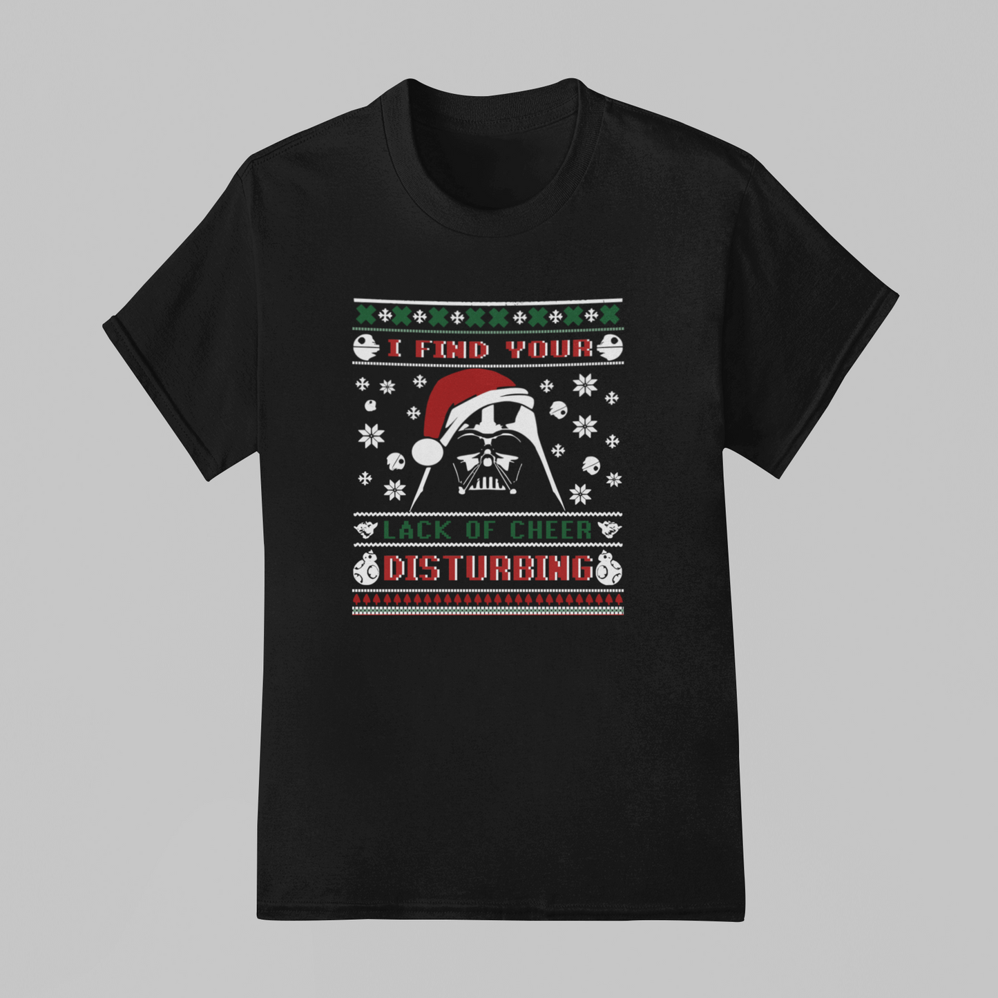 Camiseta Básica Unissex Darth Vader Star Wars Christmas