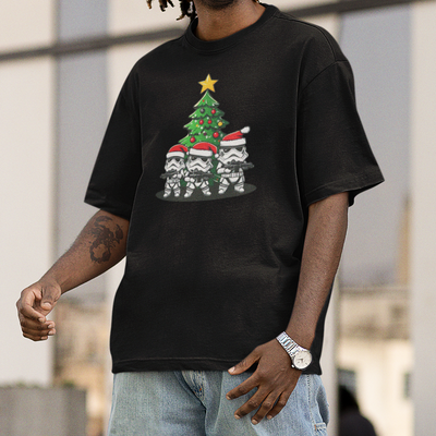 Camiseta Básica Unissex Star Wars Arvore de Natal