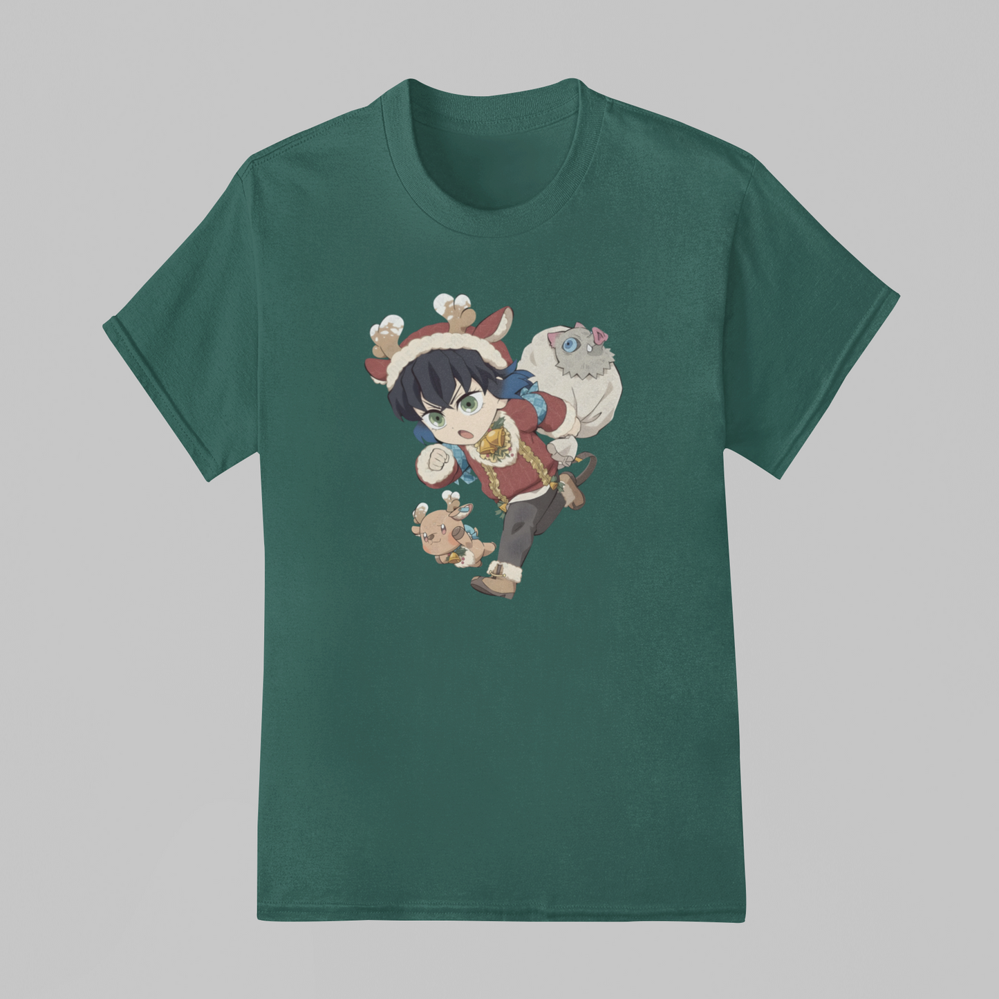 Camiseta Básica Unissex Demon Slayer Inosuke Natalino