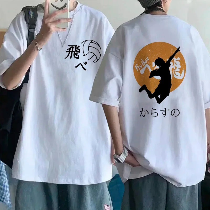 Camiseta Básica Unissex Haikyuu Volembol - Branco 