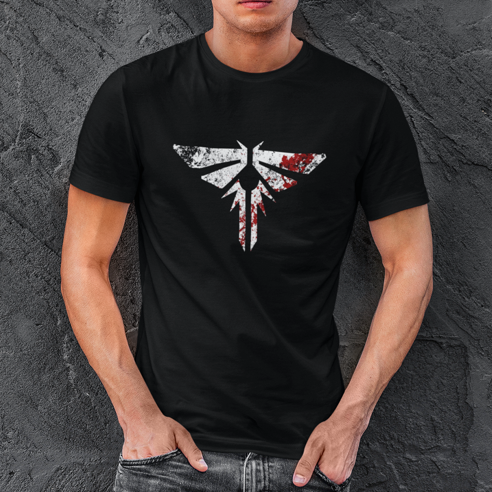 Camiseta Básica Unissex The Last Of Us Simbolo Vagalumes Sangue