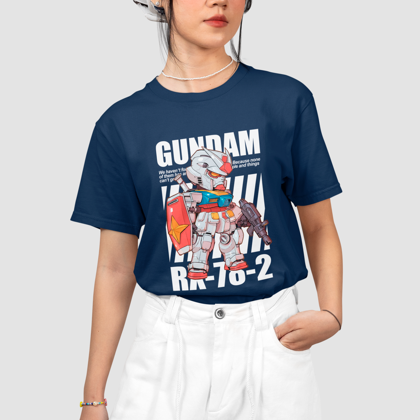 Camiseta Básica Unissex Gundam Robo Cute Streetwear