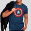 Camiseta Básica Unissex Capitão América Escudo