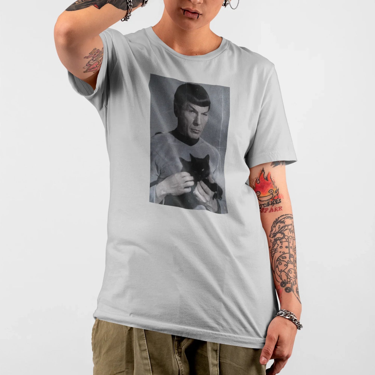 Camiseta Básica Unissex Star Trek Spook Gato