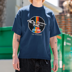 Camiseta Básica Unissex Star Trek Nave NCC-1701