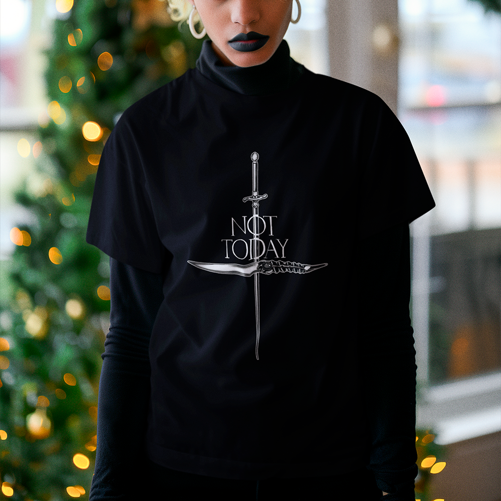 Camiseta Básica Unissex Not Today Espada Game Of Thrones