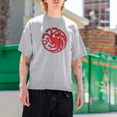 Camiseta Básica Unissex Brasão Targaryen Game Of Thrones