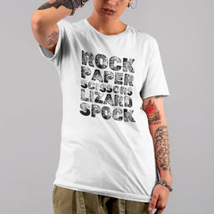 Camiseta Básica Unissex Rock Paper Scissors The Big Bang Theory