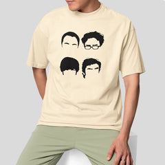 Camiseta Básica Unissex Silhuetas Cabelo The Big Bang Theory