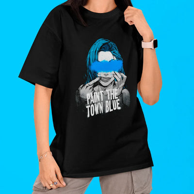 Camiseta Oversized Arcane Jinx Tinta Rosto