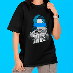 Camiseta Oversized Arcane Jinx Tinta Rosto