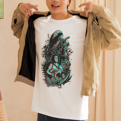 Camiseta Básica Unissex Alien Ellen e Xenomorph