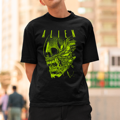 Camiseta Básica Unissex Alien Rosto Xenomorph