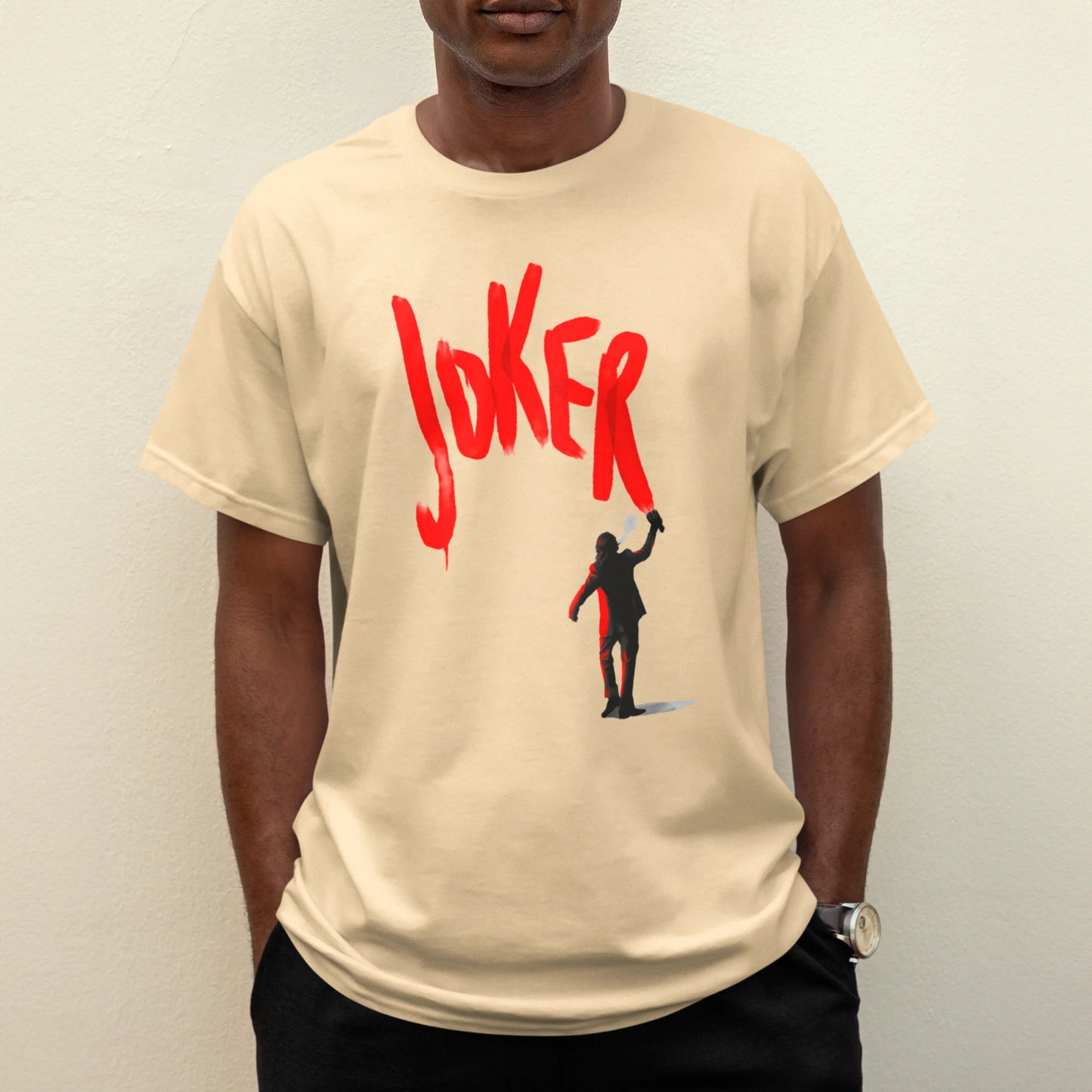 Camiseta Básica Unissex Joker Grafite Vermelho