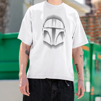 Camiseta Básica The Mandalorian Capacete Listras