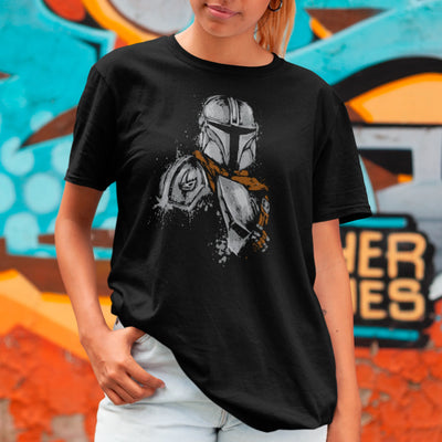 Camiseta Básica Unissex Pintura Respingos Mandalorian