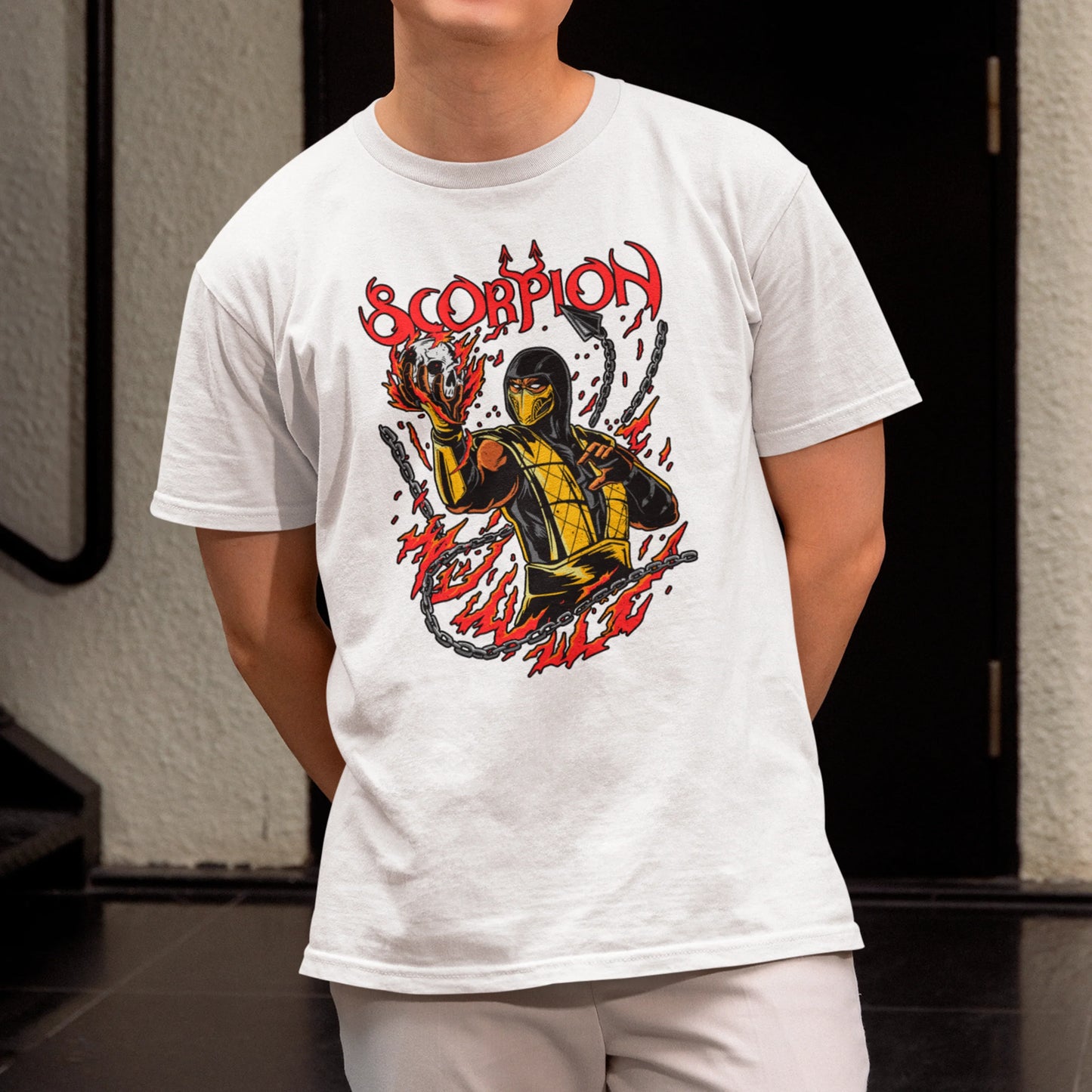 Camiseta Básica Unissex Mortal Kombat Ninja Scorpion