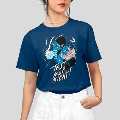Camiseta Básica Unissex Mortal Kombat Test Your Might Subzero