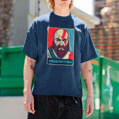 Camiseta Básica Unissex Kratos Rosto Art Pop  God Of War