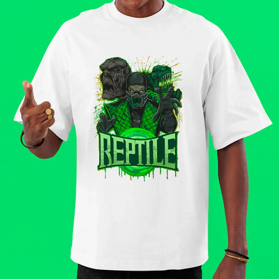 Camiseta Oversized Mortal Kombat Reptile Orb