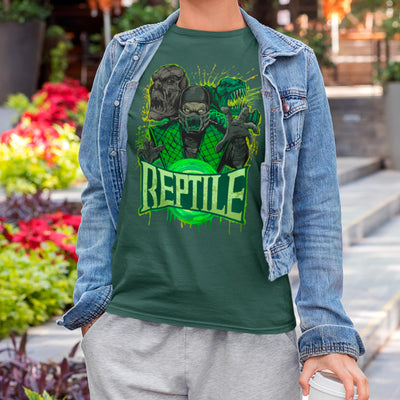 Camiseta Básica Unissex Mortal Kombat Reptile Orb