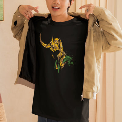 Camiseta Básica Unissex Capacete Pintura Loki