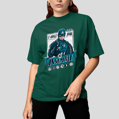 Camiseta Básica Unissex I Want You Assemble Capitao America