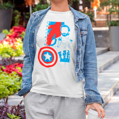 Camiseta Básica Unissex Minimalista Capitao America