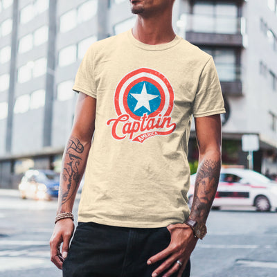 Camiseta Básica Unissex Escudo Capitao America