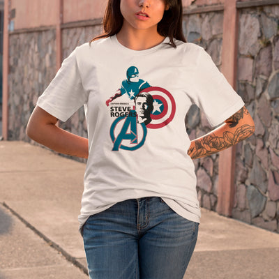 Camiseta Básica Unissex Silhueta Capitao America