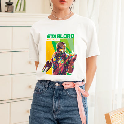 Camiseta Básica Unissex Starlord Peterquill Colors Guardioes Da Galaxia