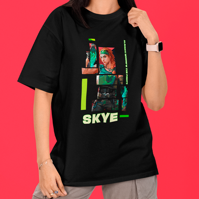 Camiseta Oversized Valorant Skye Quadrados