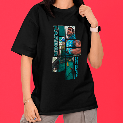 Camiseta Oversized Valorant Harbor Quadrados