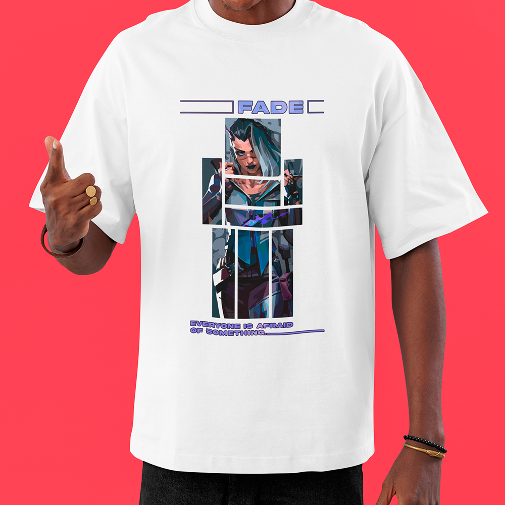 Camiseta Oversized Valorant Fade Quadrados