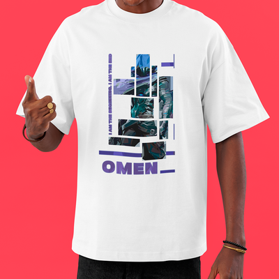 Camiseta Oversized Valorant Omen Quadrados