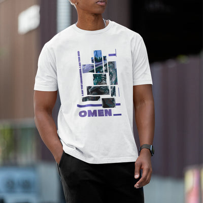 Camiseta Básica Unissex Omem Quadrados Valorant