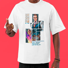 Camiseta Oversized Valorant Chamber Quadrados