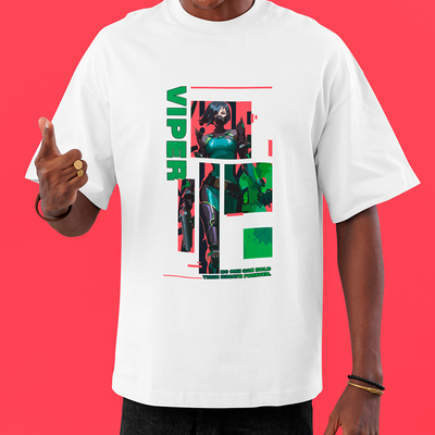 Camiseta Oversized Valorant Viper Quadrados